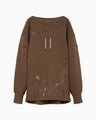 Landscape Embroidery Sweatshirt - brown