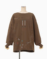 Landscape Embroidery Sweatshirt - brown