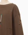 Landscape Embroidery Sweatshirt - brown