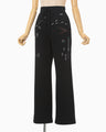Landscape Embroidery Sweat Trousers - black