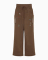 Landscape Embroidery Sweat Trousers - brown