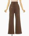 Landscape Embroidery Sweat Trousers - brown