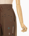 Landscape Embroidery Sweat Trousers - brown
