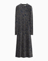 Velour Jersey Floral Dress - grey