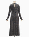 Velour Jersey Floral Dress - grey
