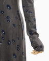 Velour Jersey Floral Dress - grey