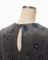 Velour Jersey Floral Dress - grey