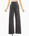Velour Jersey Floral Trousers - grey