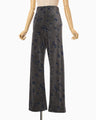 Velour Jersey Floral Trousers - grey