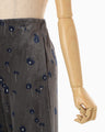 Velour Jersey Floral Trousers - grey