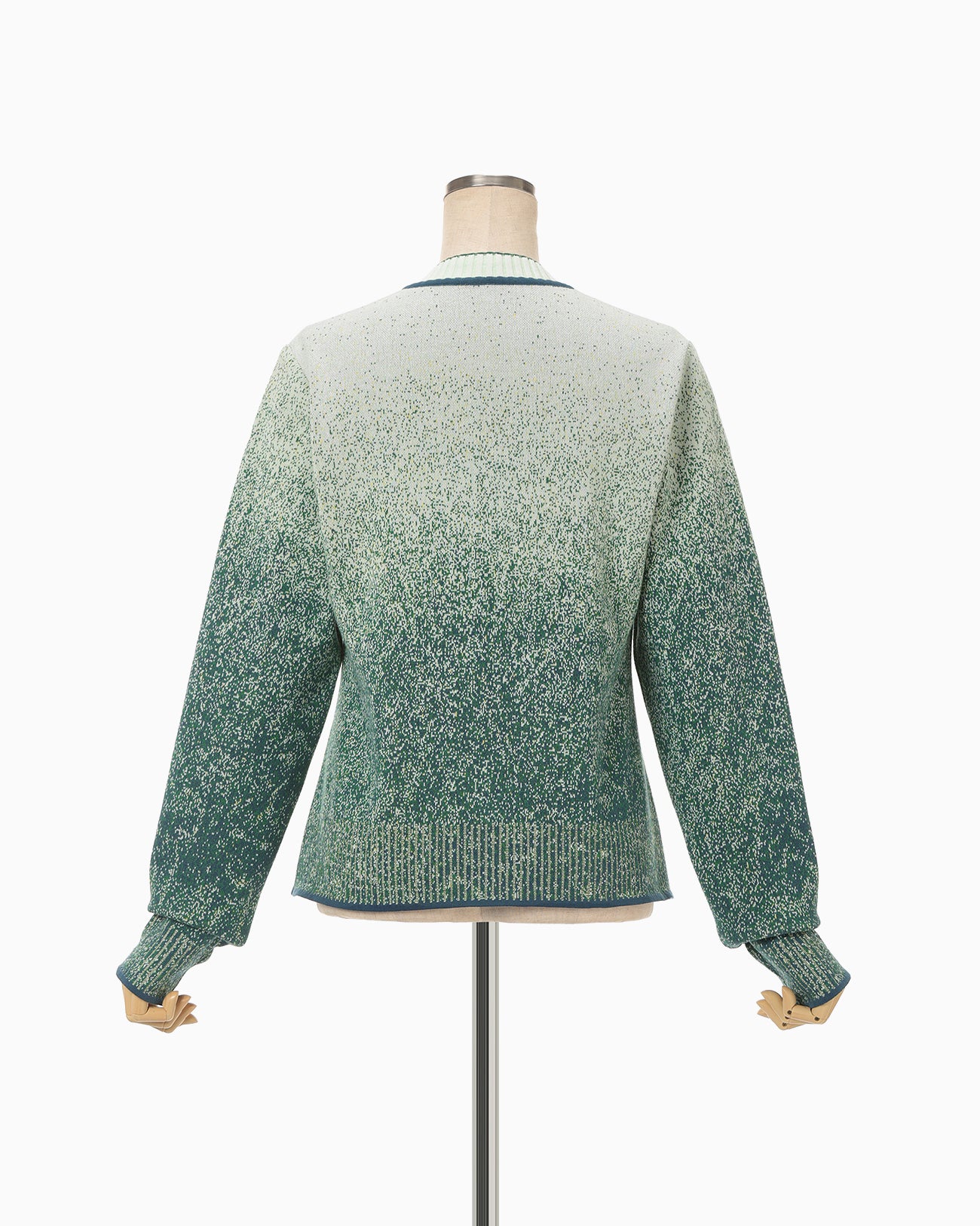Floral Jacquard Graphic Knit Cardigan - green - Mame Kurogouchi