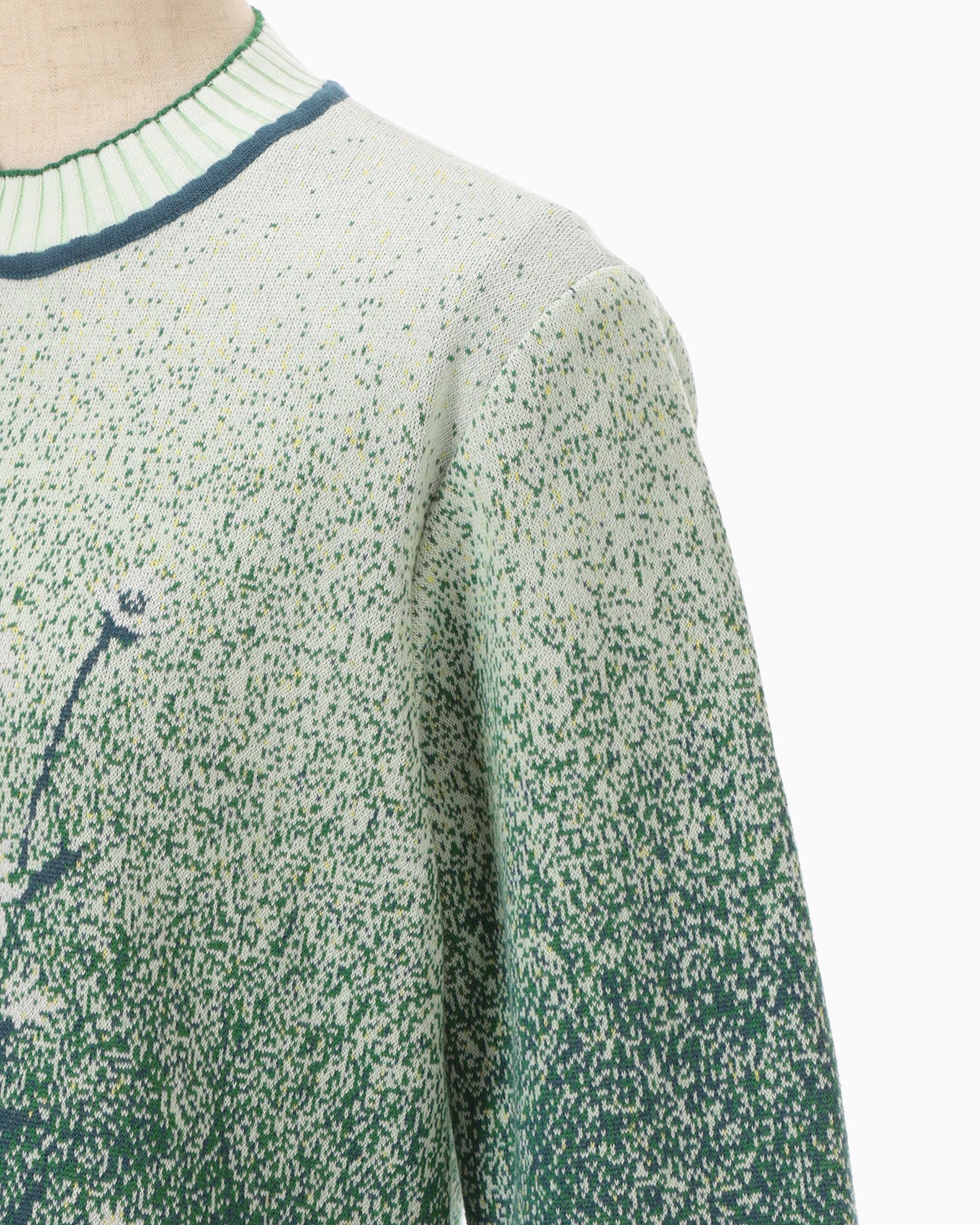 Floral Jacquard Graphic Knit Cardigan - green - Mame Kurogouchi