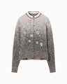 Floral Jacquard Graphic Knit Cardigan - purple