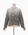 Floral Jacquard Graphic Knit Cardigan - purple