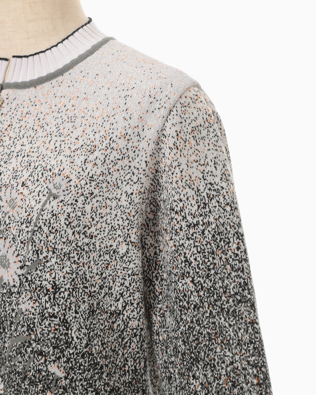 Floral Jacquard Graphic Knit Cardigan - purple - Mame Kurogouchi