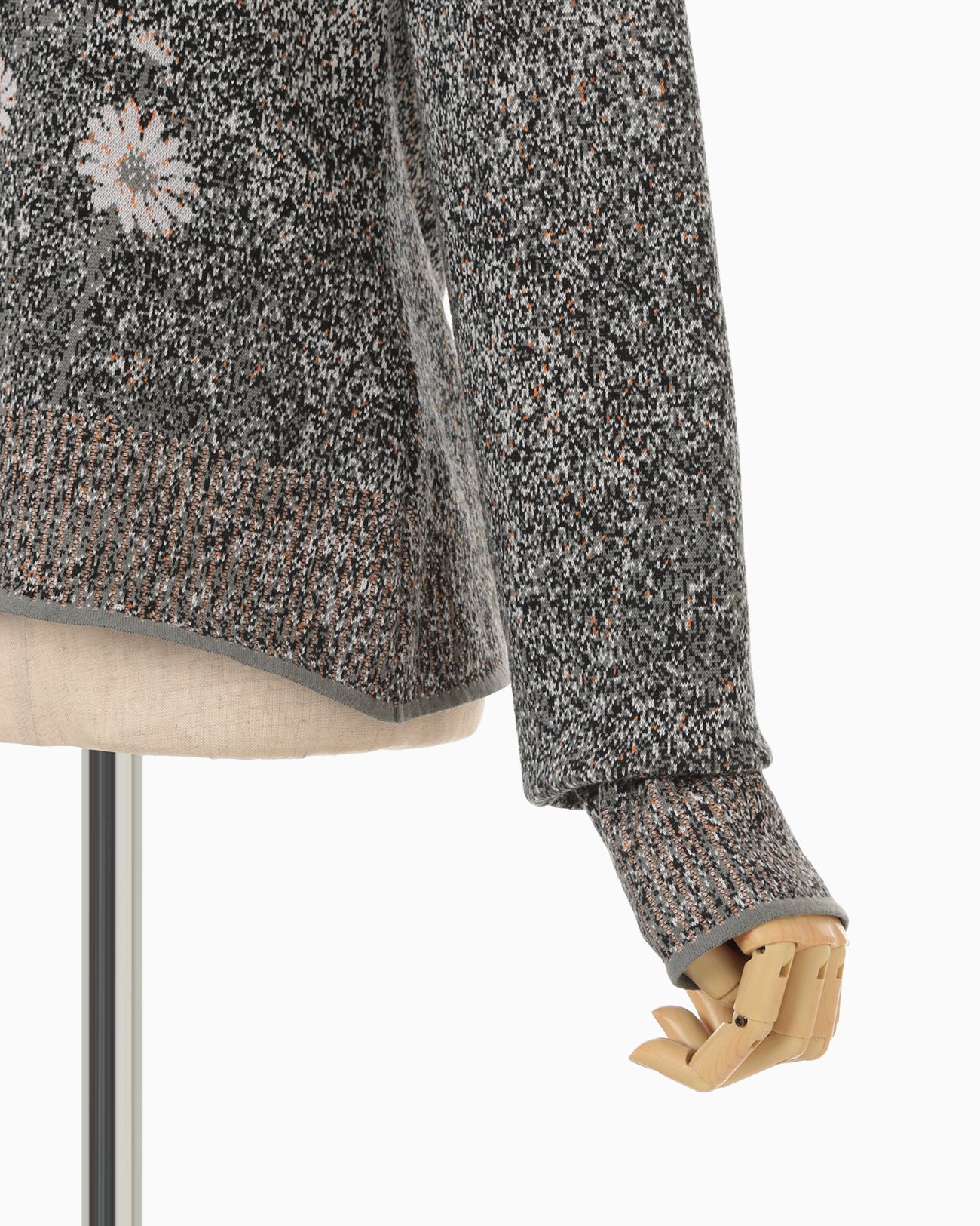Floral Jacquard Graphic Knit Cardigan - purple - Mame Kurogouchi