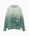 Floral Jacquard Graphic Knit Top - green