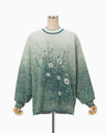 Floral Jacquard Graphic Knit Top - green