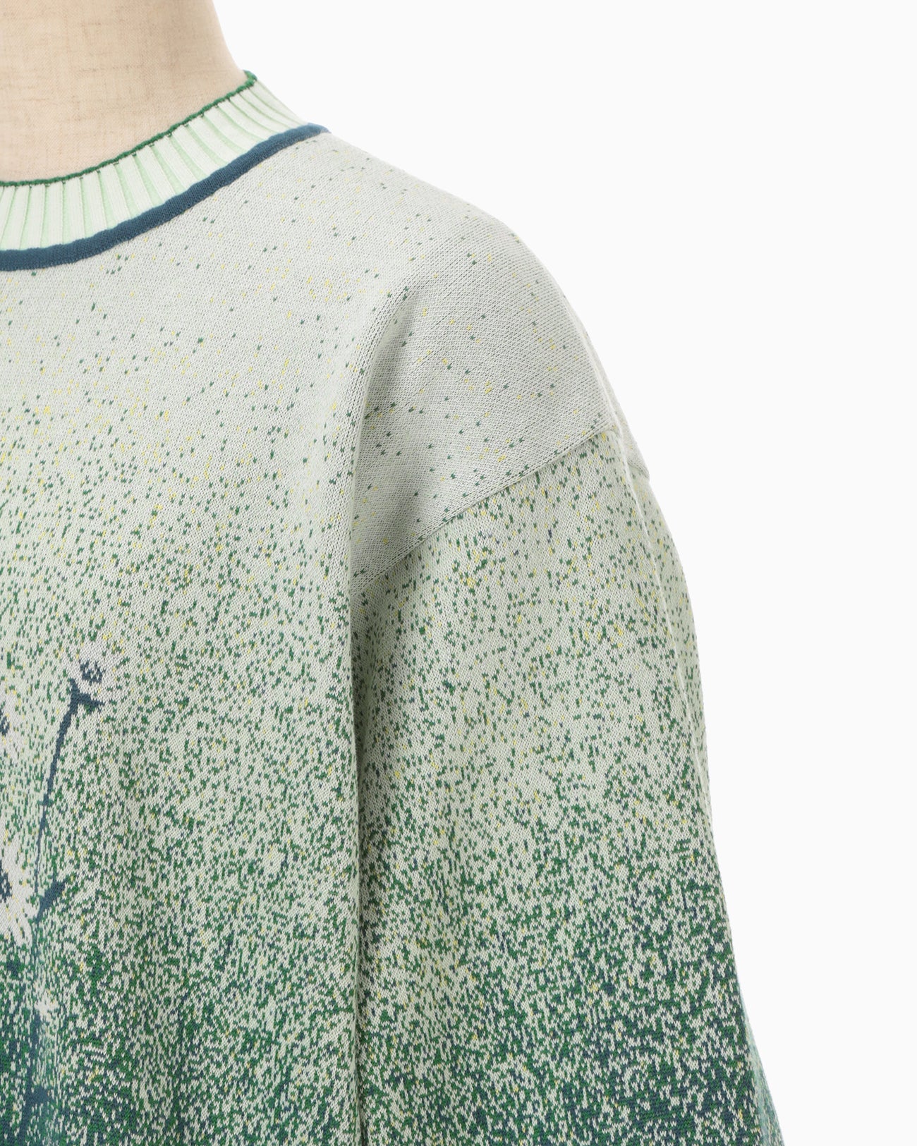 Floral Jacquard Graphic Knit Top - green - Mame Kurogouchi