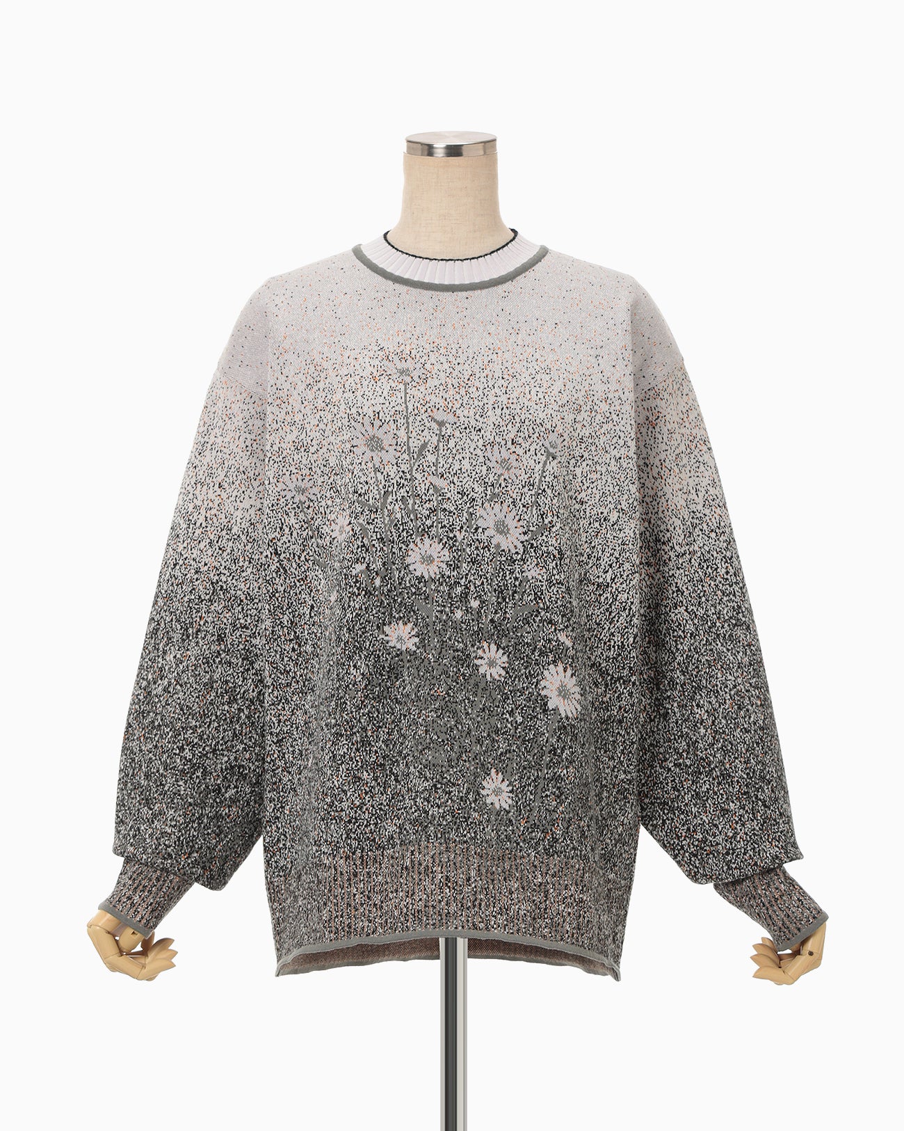 Floral Jacquard Graphic Knit Top - purple - Mame Kurogouchi