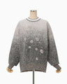 Floral Jacquard Graphic Knit Top - purple
