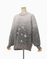 Floral Jacquard Graphic Knit Top - purple