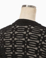 Sheer Jacquard Mole Knit Top - black