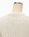 Sheer Jacquard Mole Knit Top - ecru