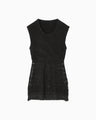 Sheer Jacquard Mole Knit Vest - black
