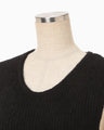 Sheer Jacquard Mole Knit Vest - black