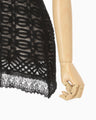 Sheer Jacquard Mole Knit Vest - black