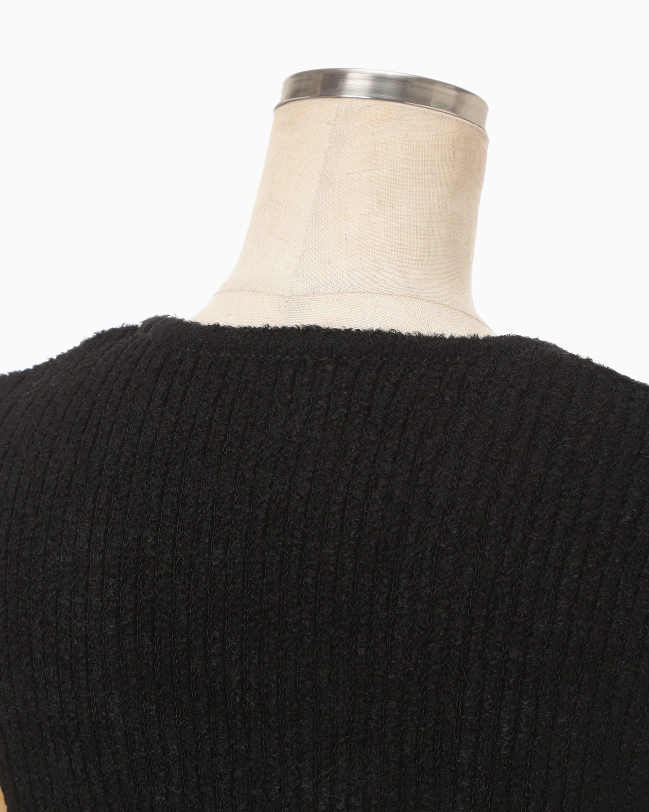 Sheer Jacquard Mole Knit Vest - black - Mame Kurogouchi