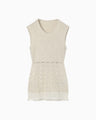 Sheer Jacquard Mole Knit Vest - ecru