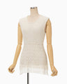 Sheer Jacquard Mole Knit Vest - ecru