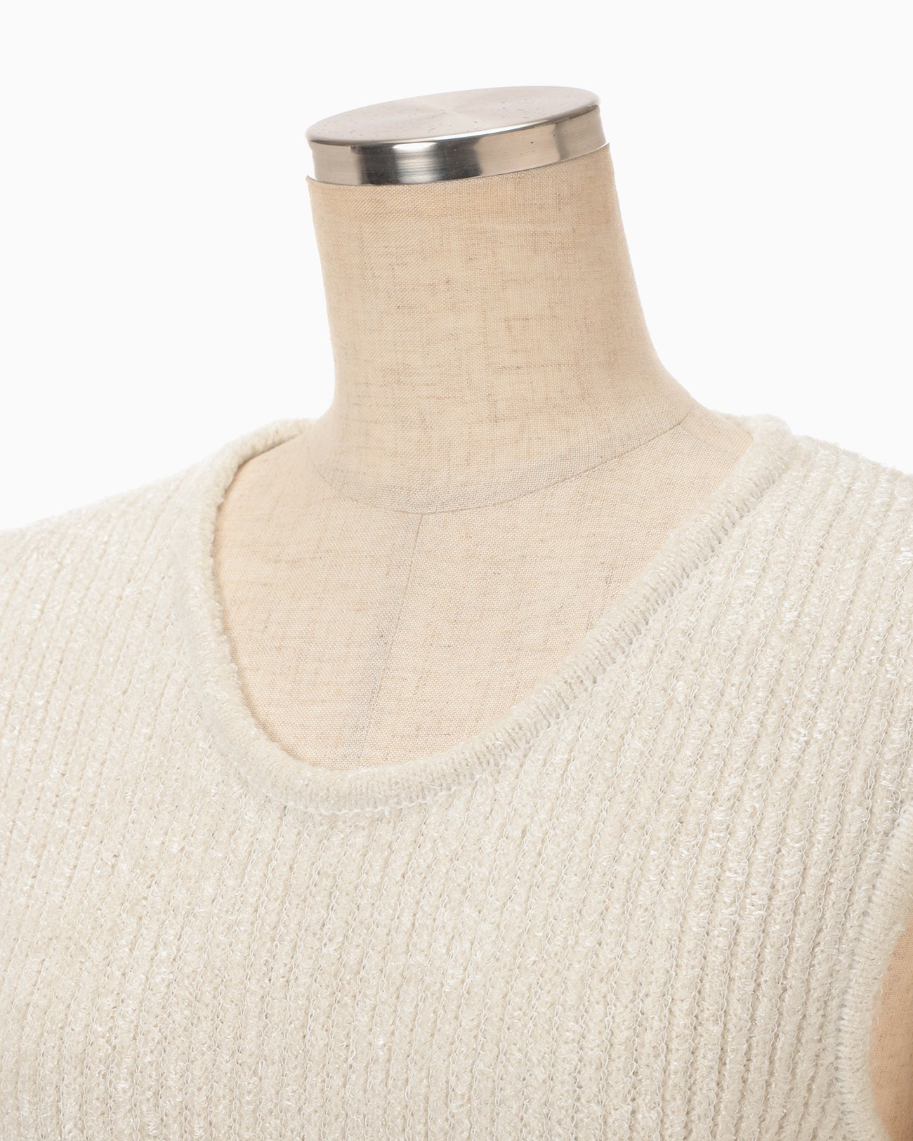 Sheer Jacquard Mole Knit Vest - ecru - Mame Kurogouchi