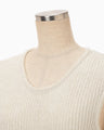 Sheer Jacquard Mole Knit Vest - ecru