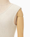 Sheer Jacquard Mole Knit Vest - ecru