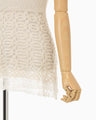 Sheer Jacquard Mole Knit Vest - ecru