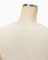 Sheer Jacquard Mole Knit Vest - ecru