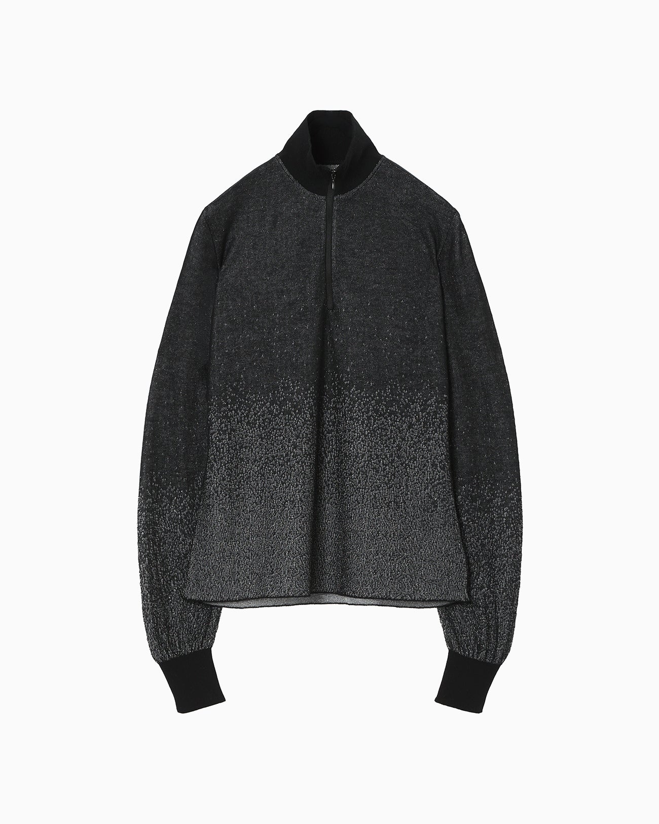Half Zip Gradation Knit Top - black - Mame Kurogouchi