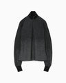 Half Zip Gradation Knit Top - black