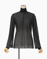 Half Zip Gradation Knit Top - black