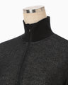 Half Zip Gradation Knit Top - black