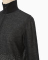 Half Zip Gradation Knit Top - black