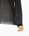 Half Zip Gradation Knit Top - black