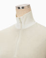 Half Zip Gradation Knit Top - ecru