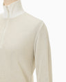 Half Zip Gradation Knit Top - ecru