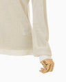 Half Zip Gradation Knit Top - ecru