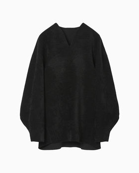 Double Face Knit Top - black