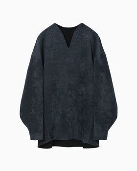 Double Face Knit Top - navy